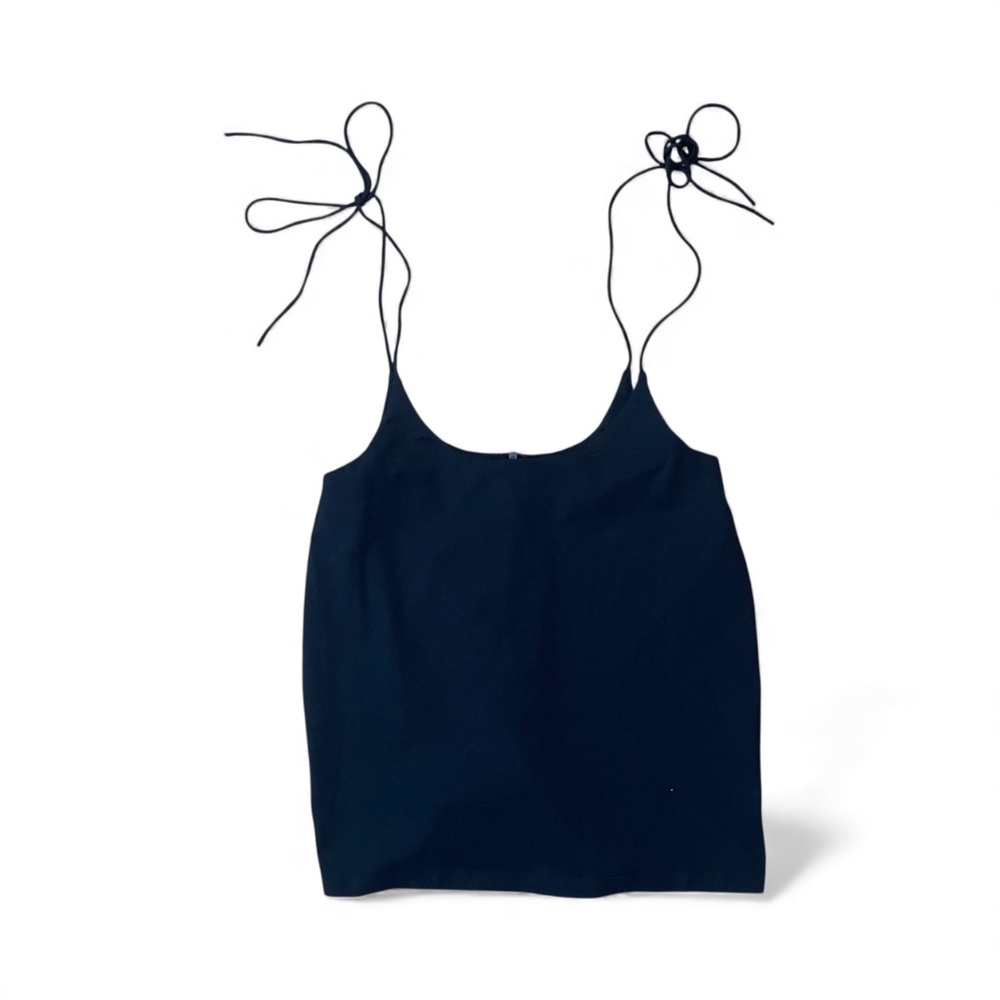 Revolve - Superdown Black Tie Straps Cotton Cami Top